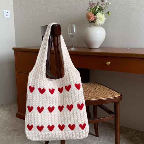 Handmade with Love Heart-Shaped Bag
