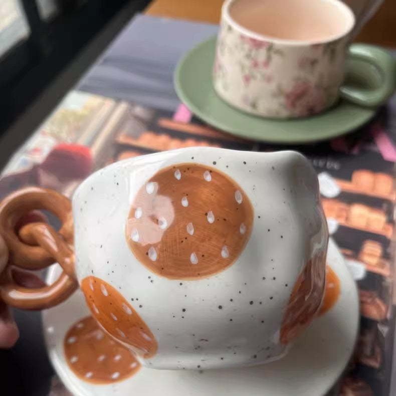 Pretzel Design Mug with Saucer Set 300ml